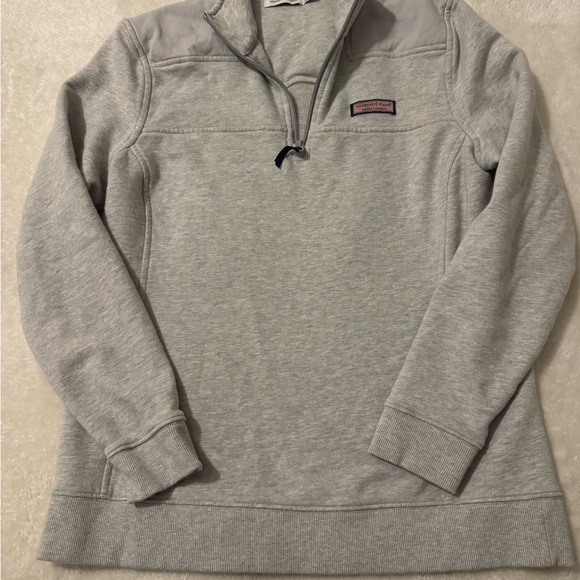 Vineyard Vines Gray Quarter-Zip Pullover - Picture 1 of 5